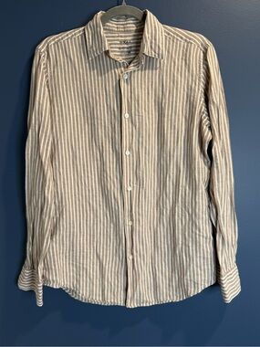 Boggi Milano Beige Stripe Button-Up Shirt